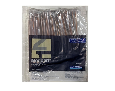 Sugador Descartavel Com 40 Transparente Euronda