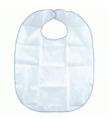 Babador Plastico Adulto Com Velcro Branco Ortocentral