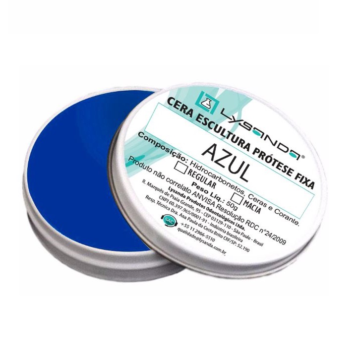 Cera Em Lata Opaca Azul Protese Fixa E Enceramento Diagnostico Lysanda
