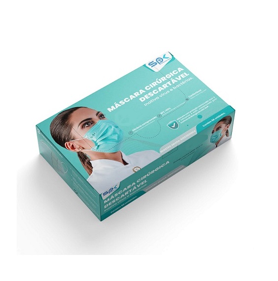 Mascara Antiviral Verde Com Elastico Com 50