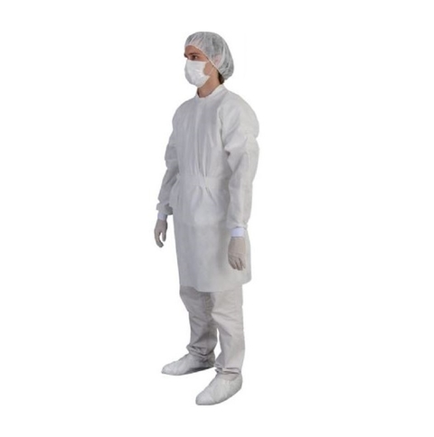 Avental Desc. Tnt Branco Manga Longa Com 10 Un. Gr.30 Medix