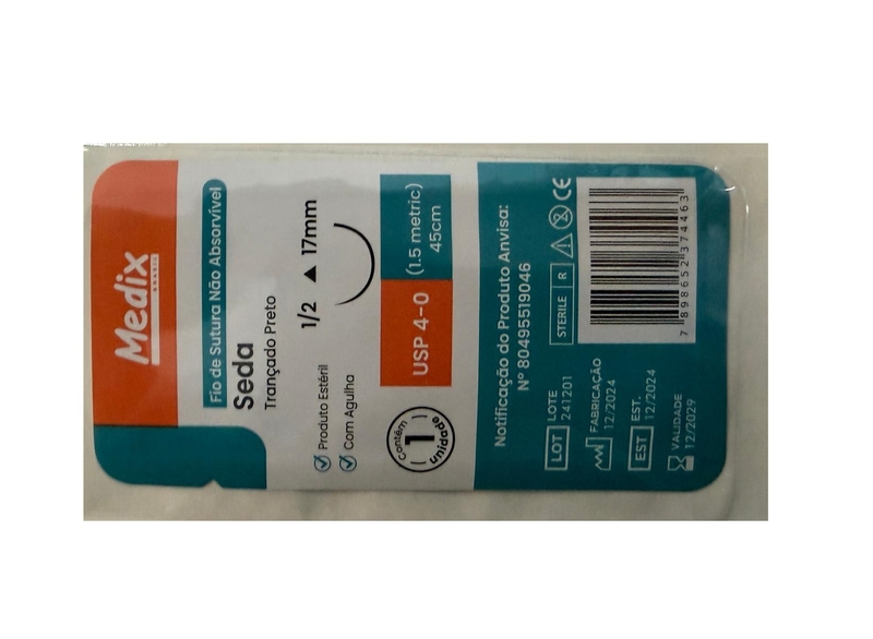 Fio Seda Com Agulha 4.0 Un. Medix
