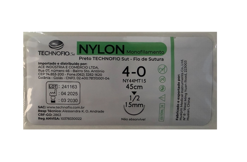 Fio Mononylon Com Agulha 4.0 1/2 Un. Technofio