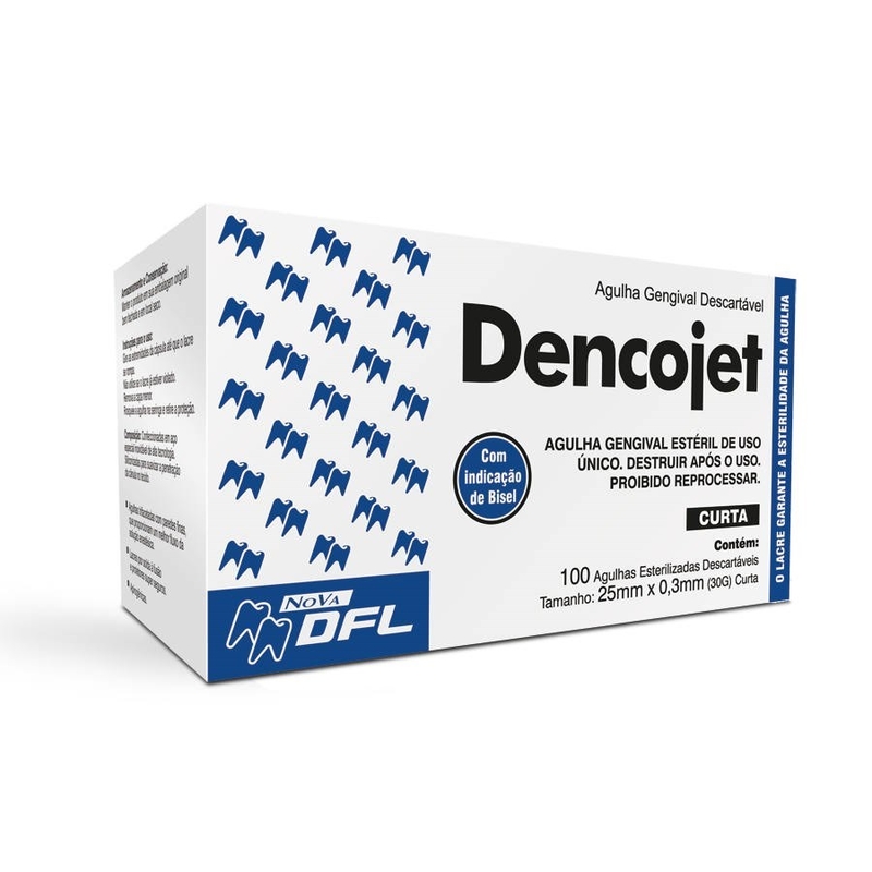 Agulha Curta 30g Com 100 Dencojet Dfl