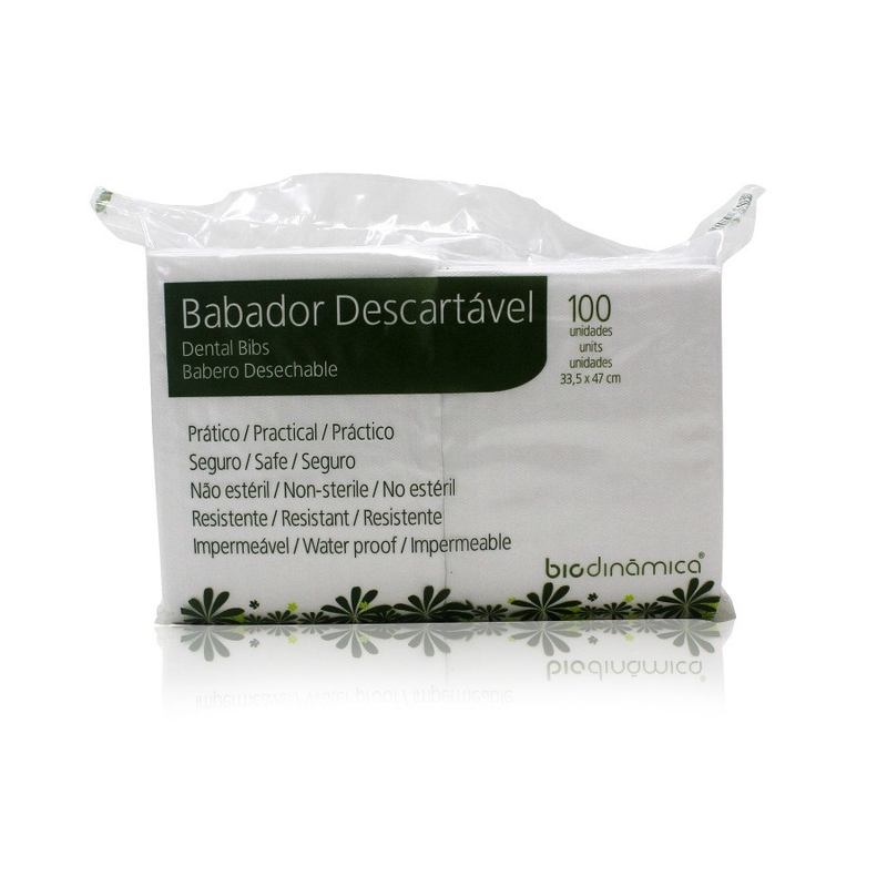 Babador Descartavel Branco Com 100 Un. Biodinamica